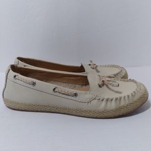 Ugg Women's Tan Leather Espadrille Loafers Shoes Flats US 9 EU 39.5